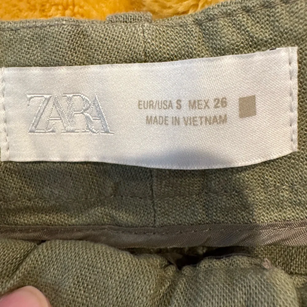 Zara Women Chinos Linen Cropped Pants S - Picture 7 of 8